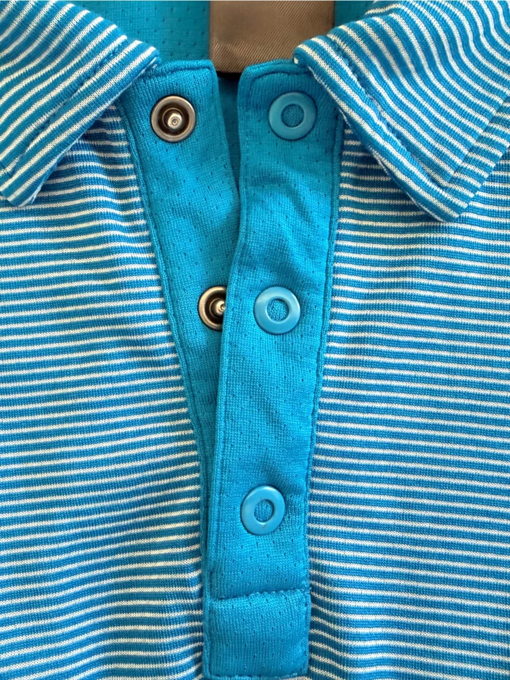 The North Face FlashDry Polo Shirt Men’s L Blue Stripe Performance Golf Casual